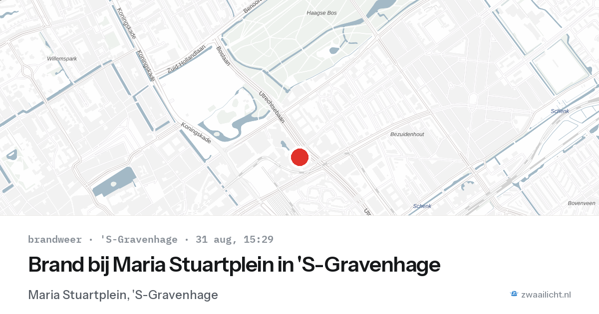 Brand bij Maria Stuartplein in 'S-Gravenhage — 31 aug 2026
