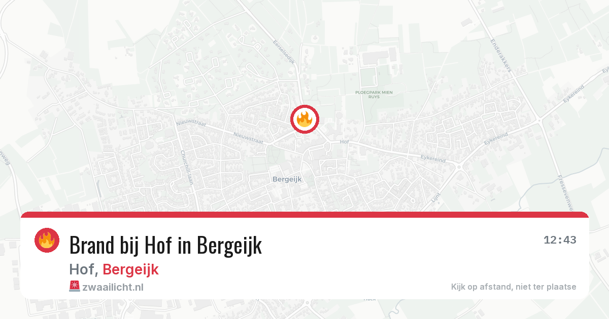 Brand bij Hof in Bergeijk — 9 jul 2026