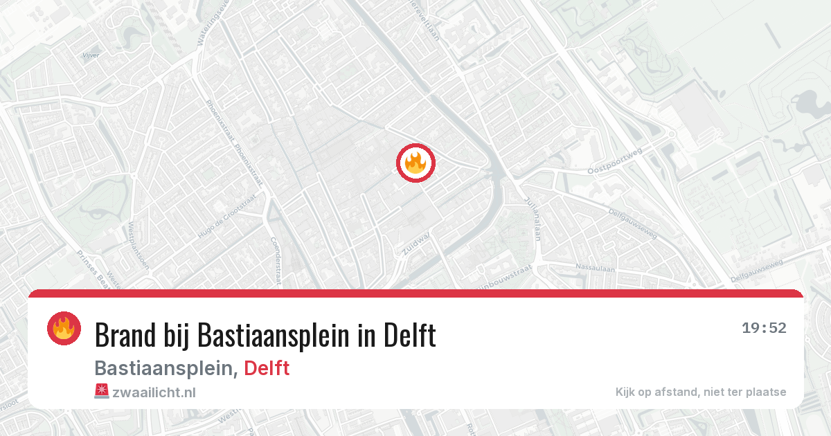 Brand bij Bastiaansplein in Delft — 5 aug 2026