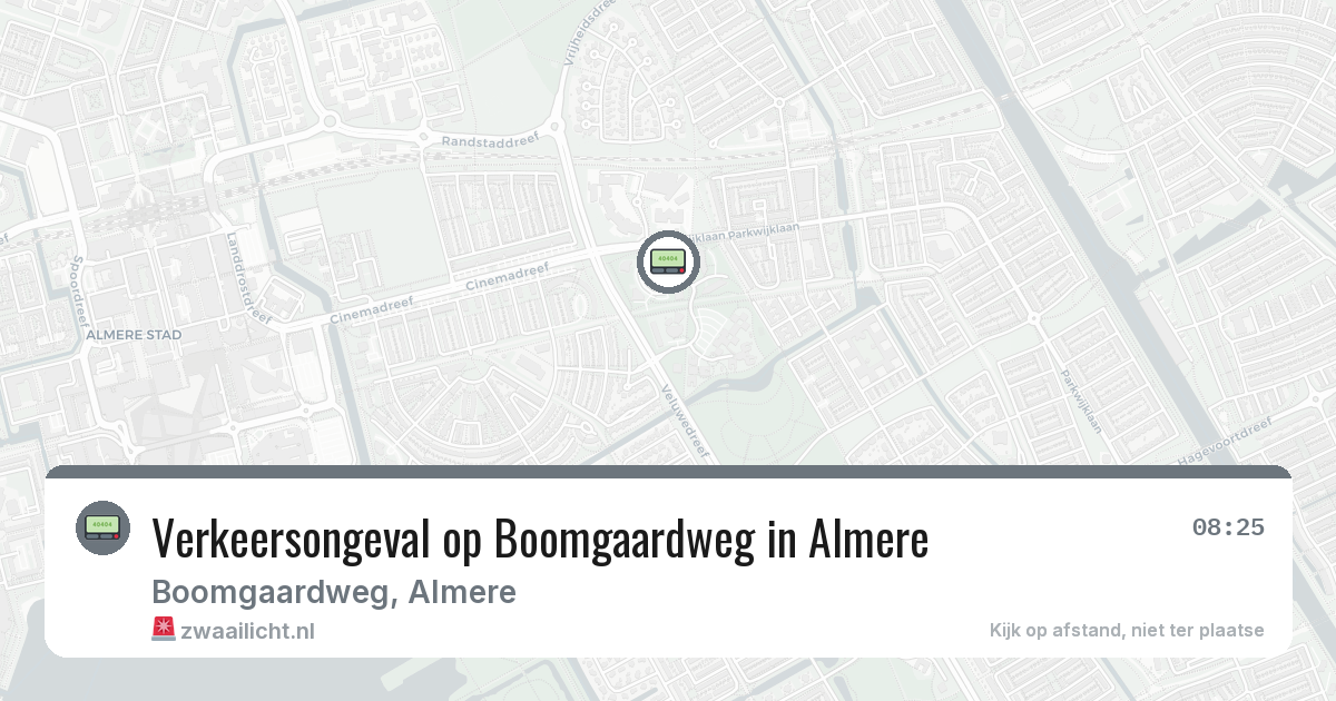Verkeersongeval op Boomgaardweg in Almere — 9 mrt 2026
