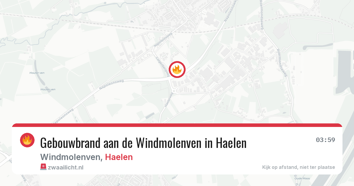 Gebouwbrand aan de Windmolenven in Haelen — 29 jan 2026