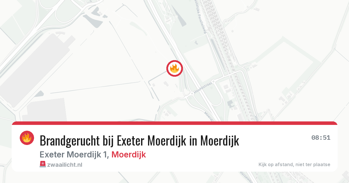 Brandgerucht bij Exeter Moerdijk in Moerdijk — 30 mrt 2026
