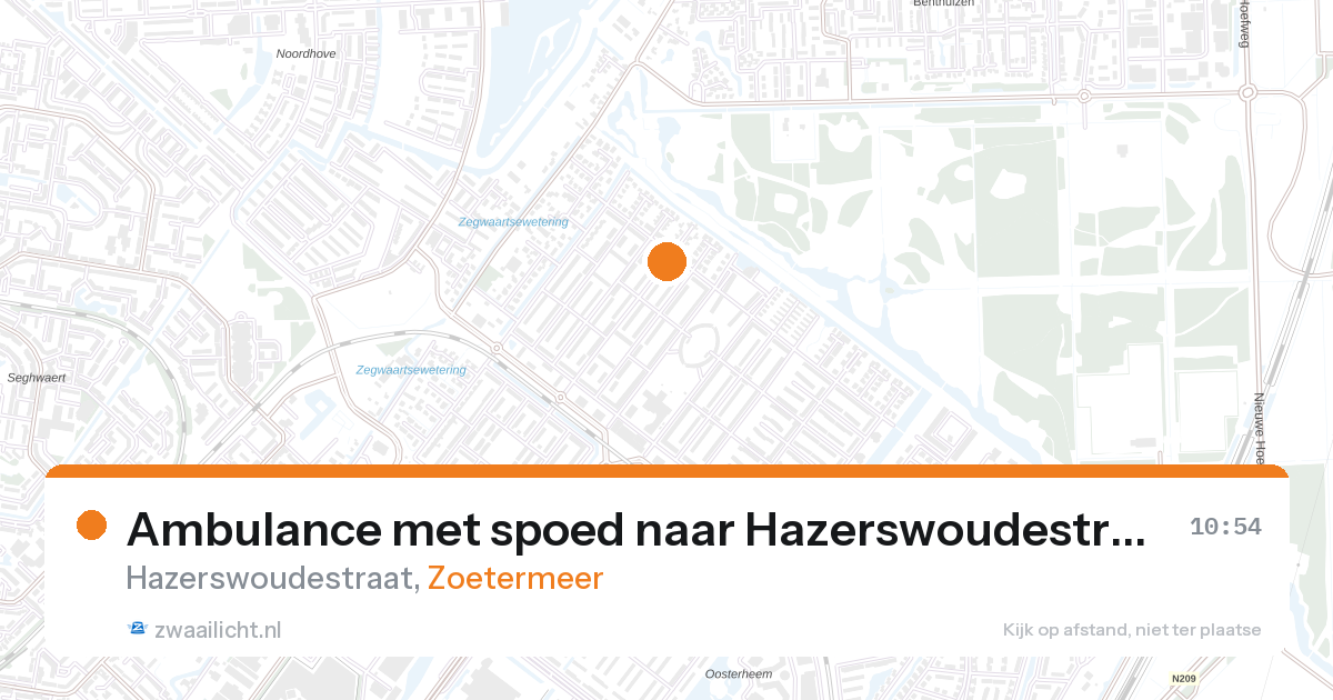 Ambulance met spoed naar Hazerswoudestraat in Zoetermeer — 28 aug 2026