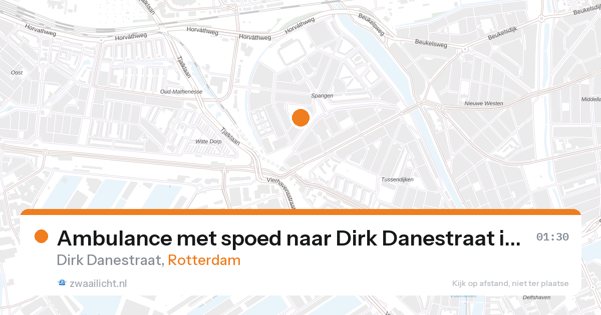 Ambulance met spoed naar Dirk Danestraat in Rotterdam — 26 aug 2026