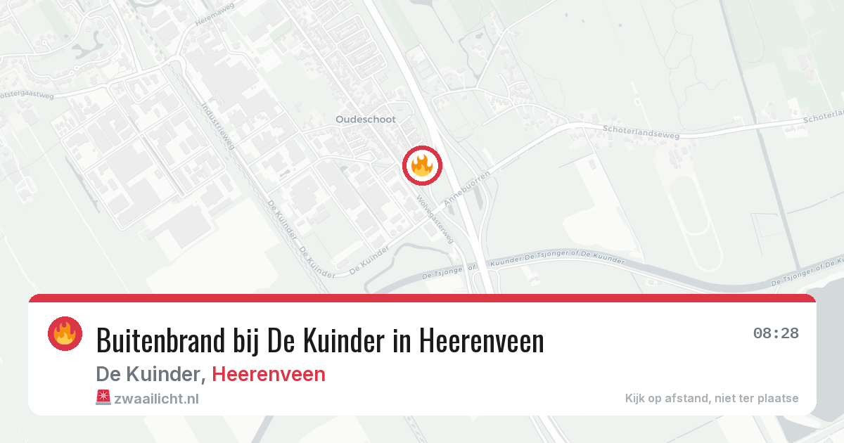 Buitenbrand bij De Kuinder in Heerenveen — 18 jun 2026