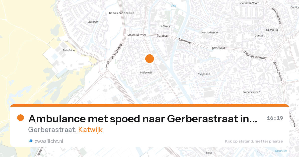 Ambulance met spoed naar Gerberastraat in Katwijk — 16 mei 2026