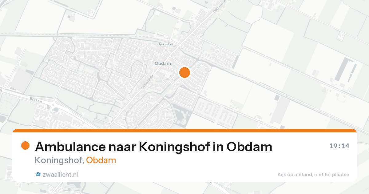 Ambulance naar Koningshof in Obdam — 20 aug 2026