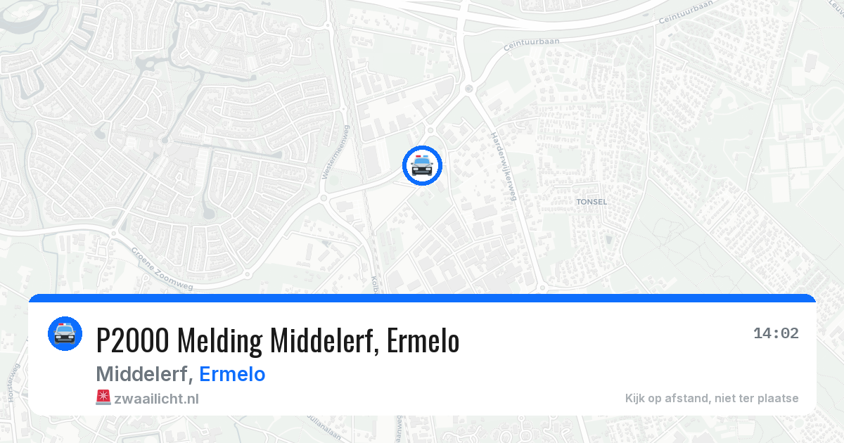 P2000 Melding Middelerf, Ermelo — 9 jun 2026