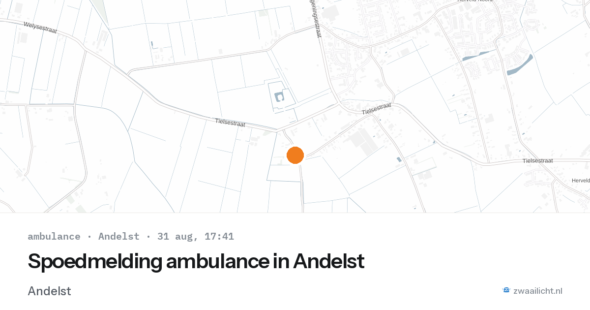 Spoedmelding ambulance in Andelst — 31 aug 2026
