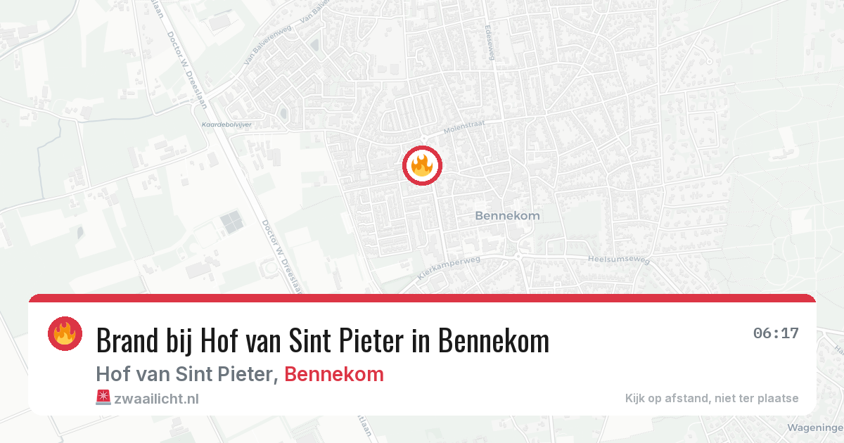 Brand bij Hof van Sint Pieter in Bennekom — 1 aug 2026