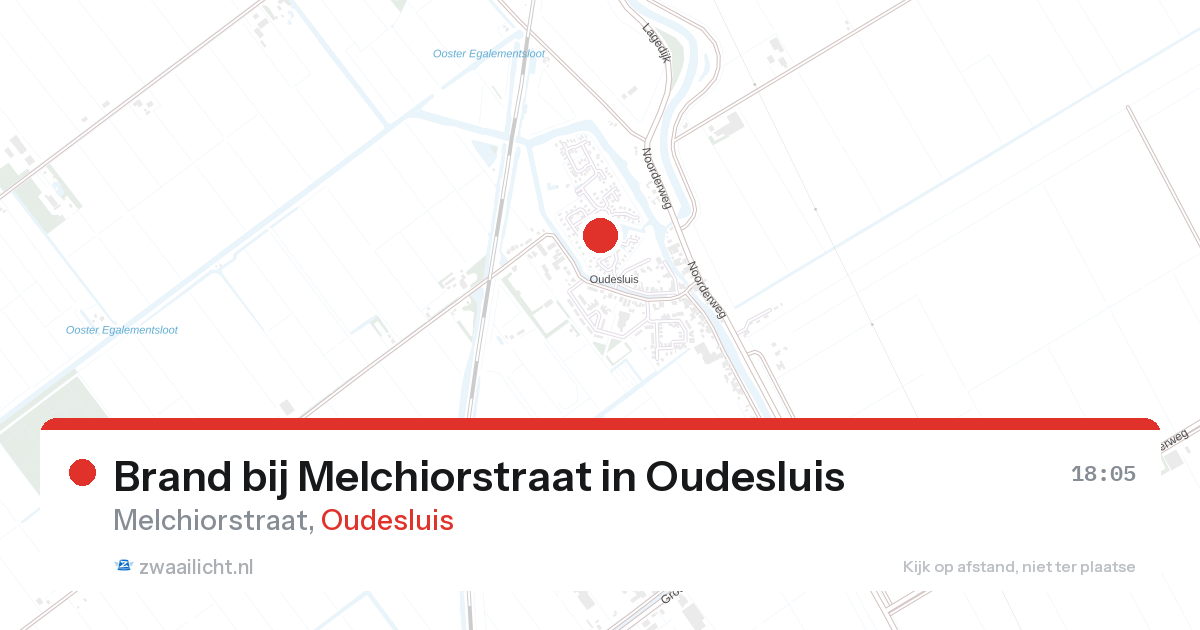 Brand bij Melchiorstraat in Oudesluis — 26 aug 2026