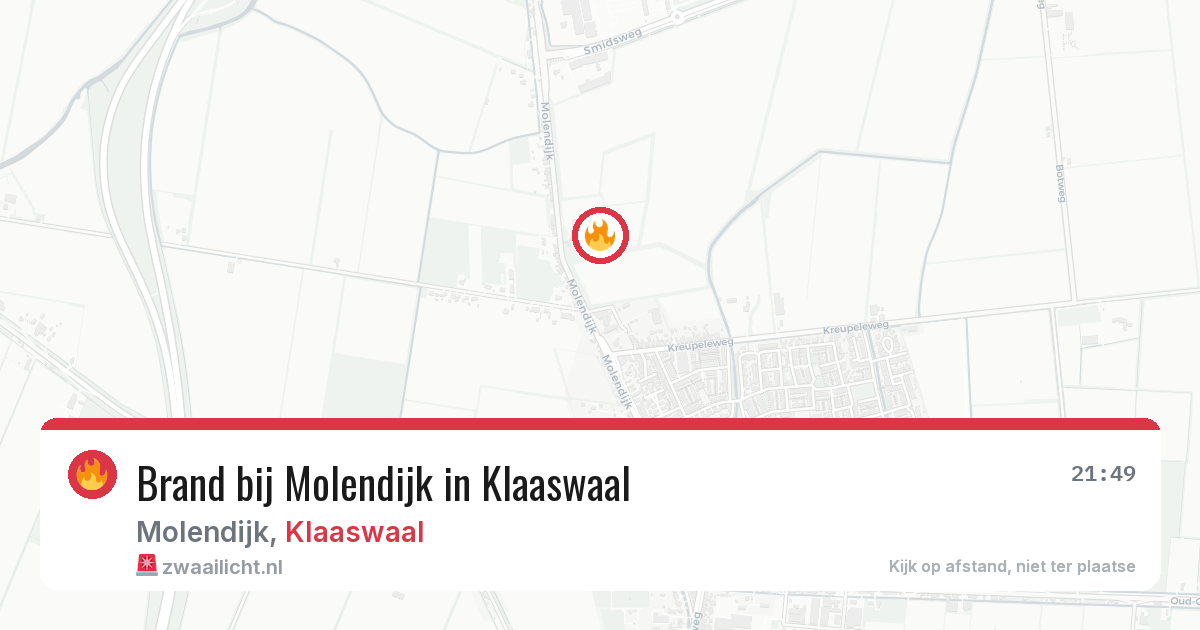 Brand bij Molendijk in Klaaswaal — 22 mei 2026