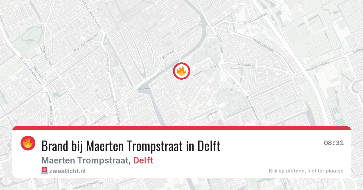 Brand bij Maerten Trompstraat in Delft — 14 mei 2026