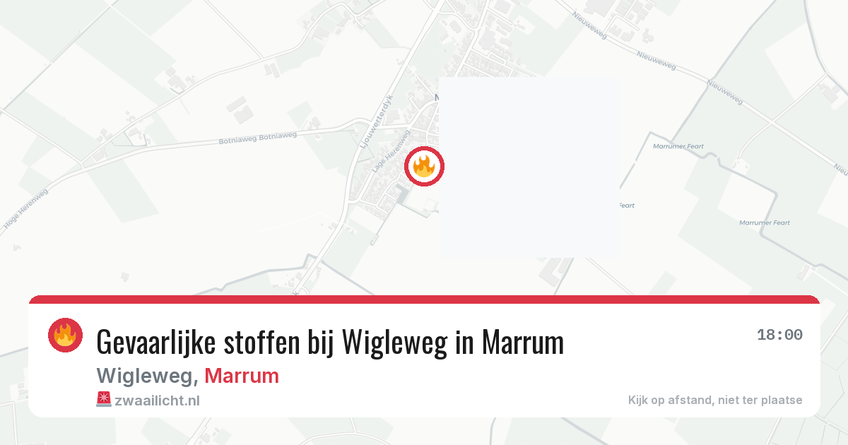 Gevaarlijke stoffen bij Wigleweg in Marrum — 10 aug 2026