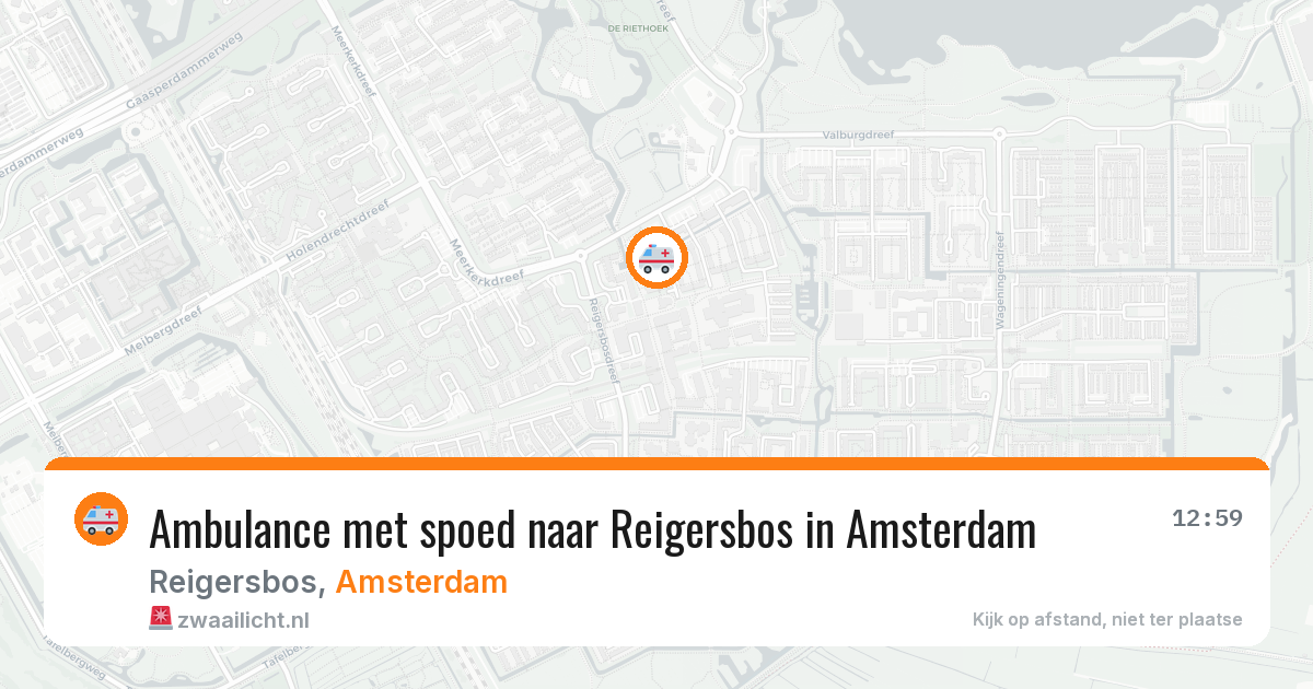 Ambulance met spoed naar Reigersbos in Amsterdam — 6 apr 2026