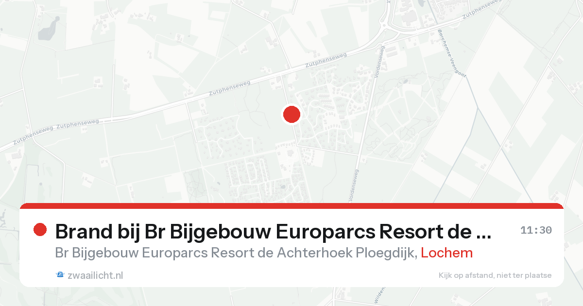 Brand bij Br Bijgebouw Europarcs Resort de Achterhoek Ploegdijk in Lochem — 31 jan 2026