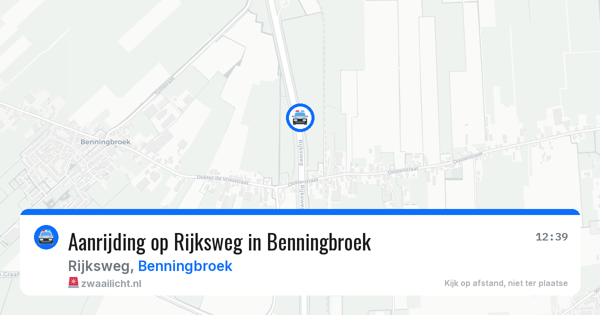 Aanrijding op Rijksweg in Benningbroek — 18 mrt 2026