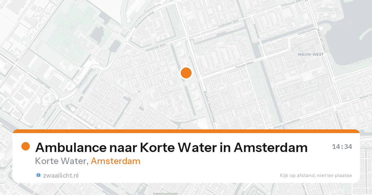 Ambulance naar Korte Water in Amsterdam — 31 mei 2026