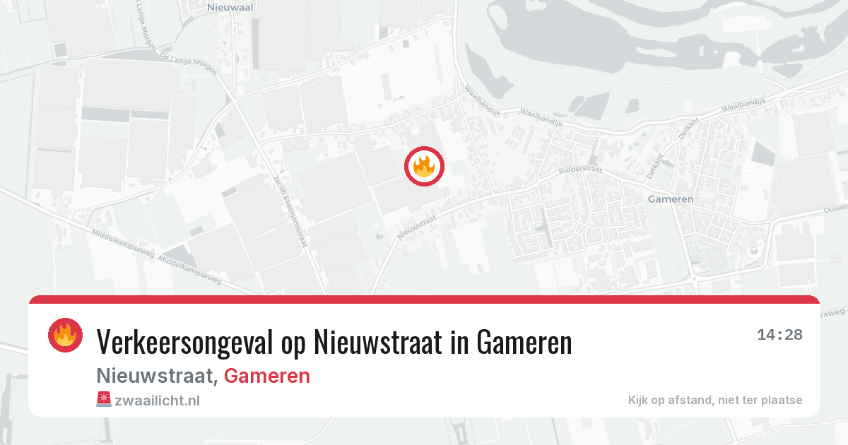 Verkeersongeval op Nieuwstraat in Gameren — 15 jun 2026