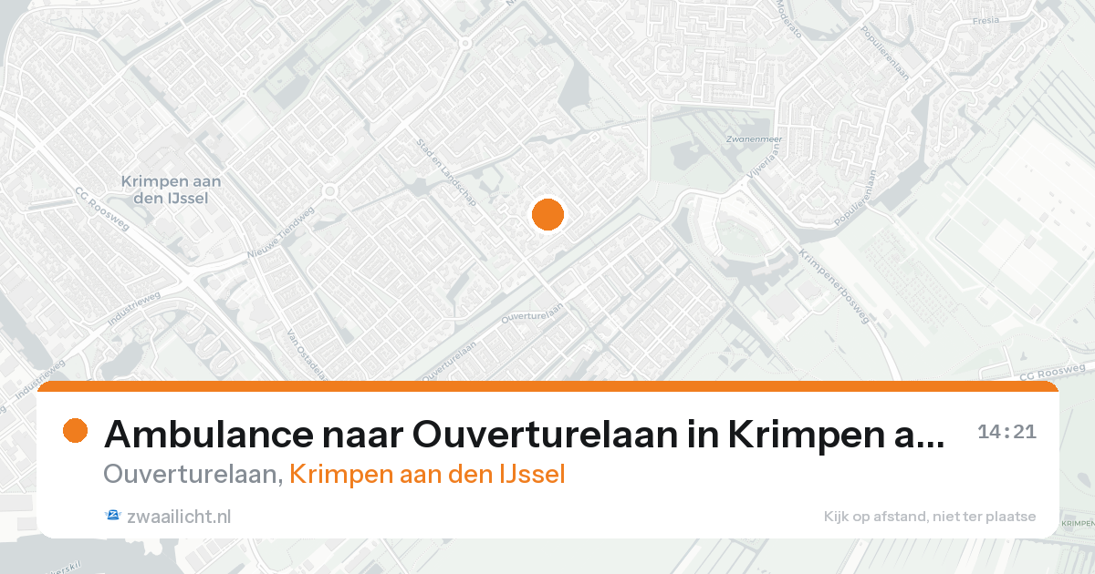 Ambulance naar Ouverturelaan in Krimpen aan den IJssel — 19 aug 2026