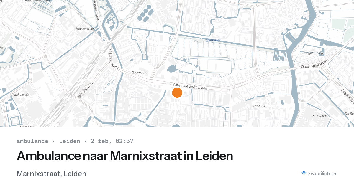 Ambulance naar Marnixstraat in Leiden — 2 feb 2026