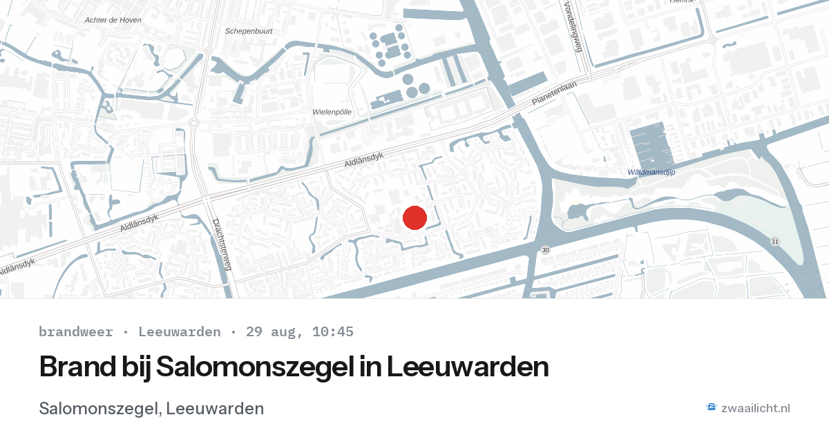 Brand bij Salomonszegel in Leeuwarden — 29 aug 2026