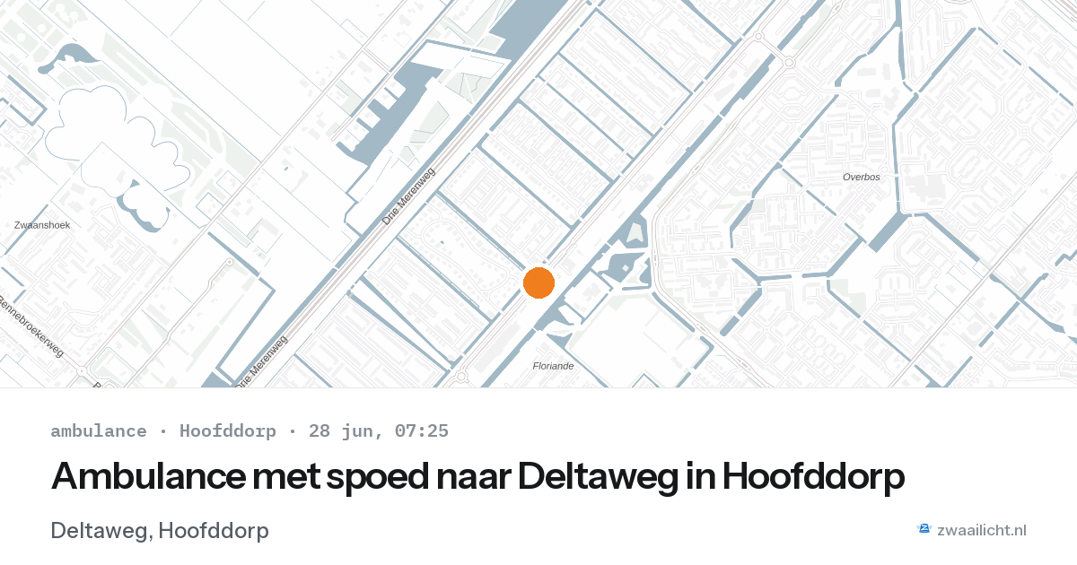Ambulance met spoed naar Deltaweg in Hoofddorp — 28 jun 2026