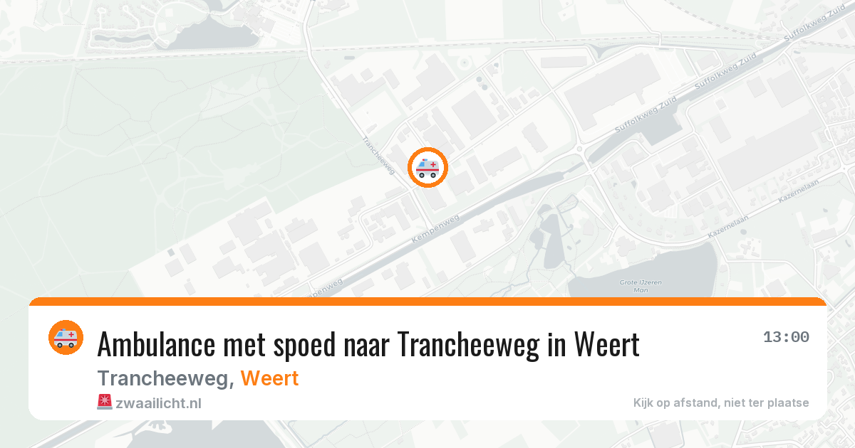 Ambulance met spoed naar Trancheeweg in Weert — 16 jun 2026