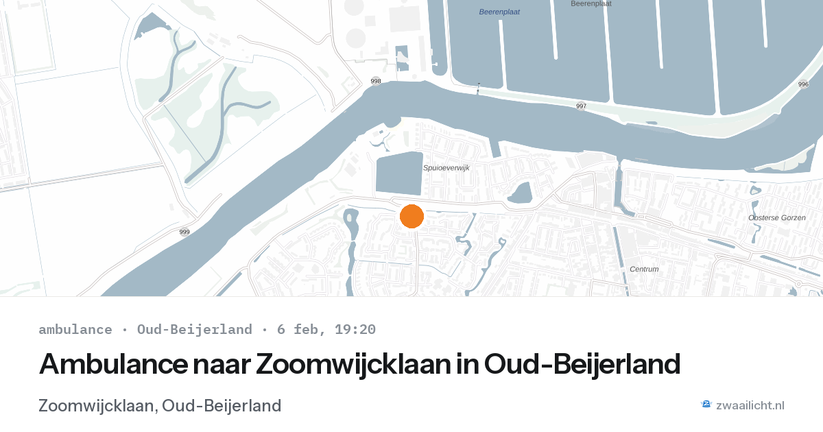 Ambulance naar Zoomwijcklaan in Oud-Beijerland — 6 feb 2026