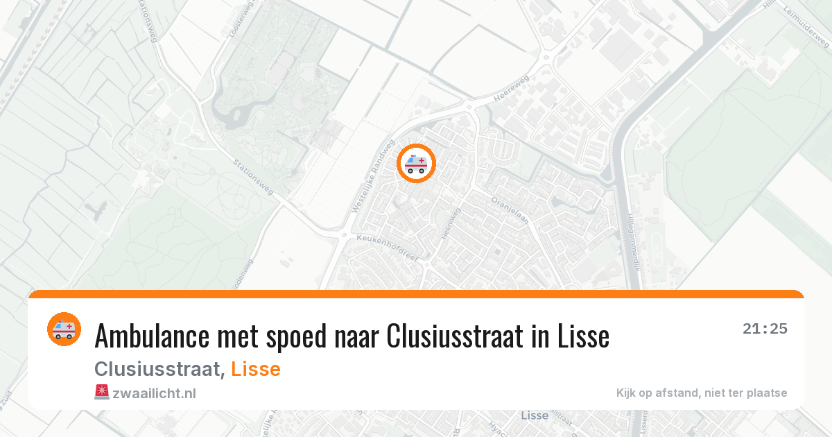 Ambulance met spoed naar Clusiusstraat in Lisse — 20 jun 2026