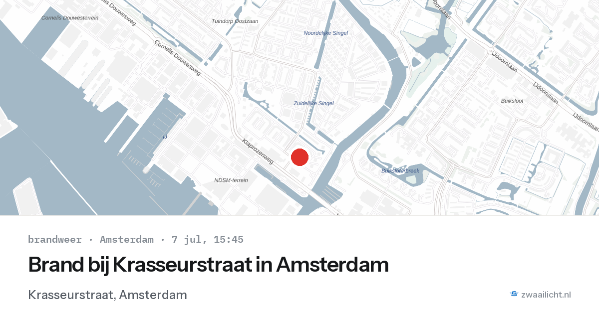 Brand bij Krasseurstraat in Amsterdam — 7 jul 2026