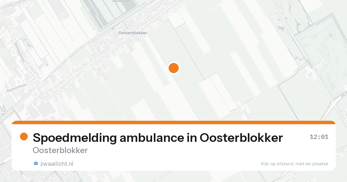 Spoedmelding ambulance in Oosterblokker — 23 aug 2026