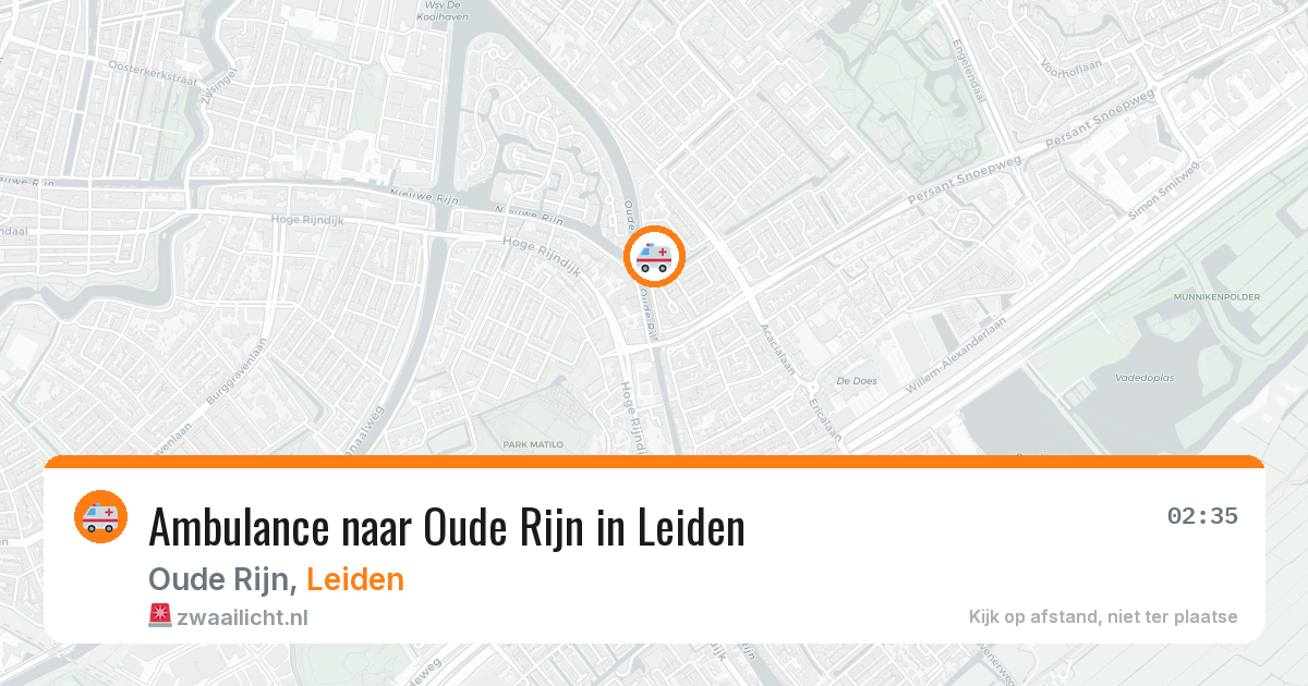 Ambulance naar Oude Rijn in Leiden — 8 aug 2026