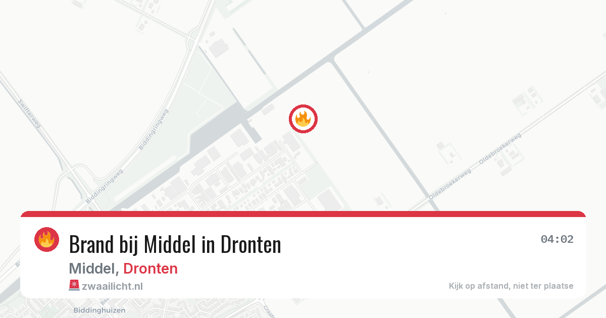 Brand bij Middel in Dronten — 13 jun 2026