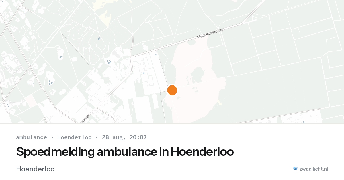 Spoedmelding ambulance in Hoenderloo — 28 aug 2026