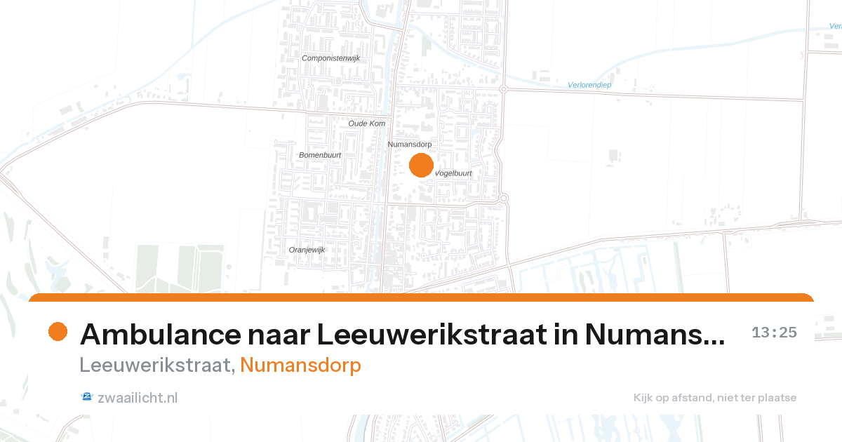 Ambulance naar Leeuwerikstraat in Numansdorp — 27 aug 2026