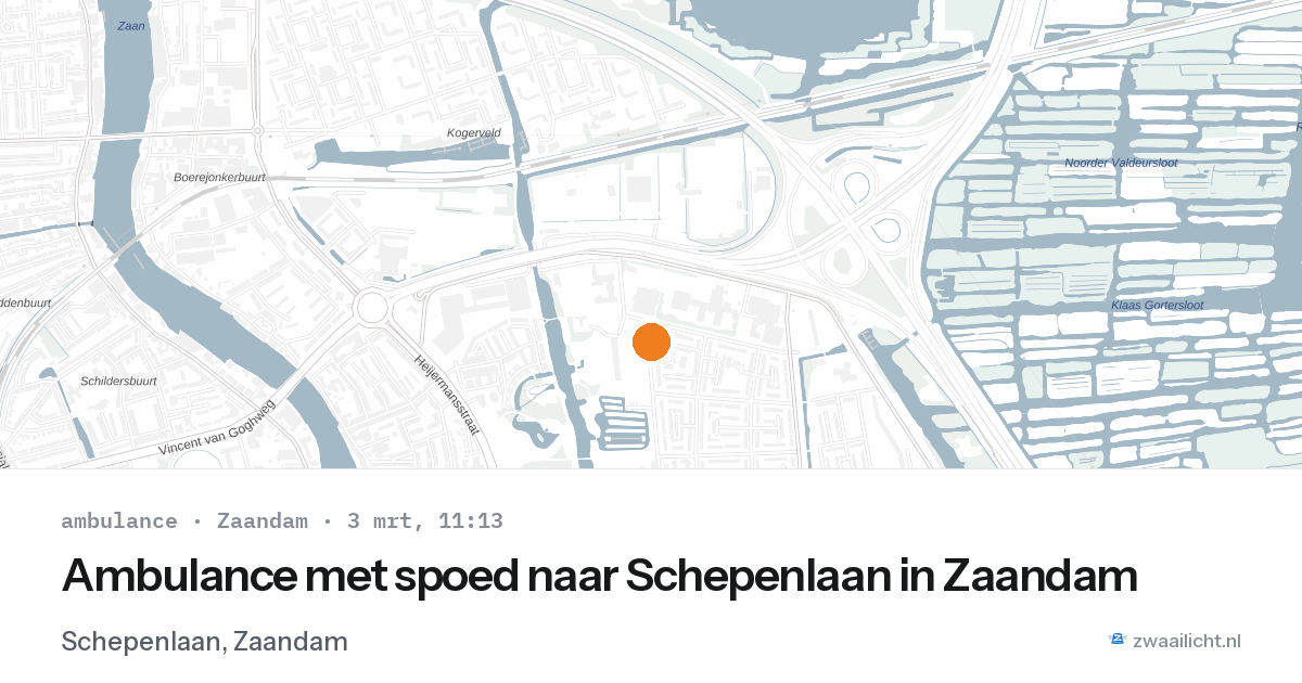 Ambulance met spoed naar Schepenlaan in Zaandam — 3 mrt 2026