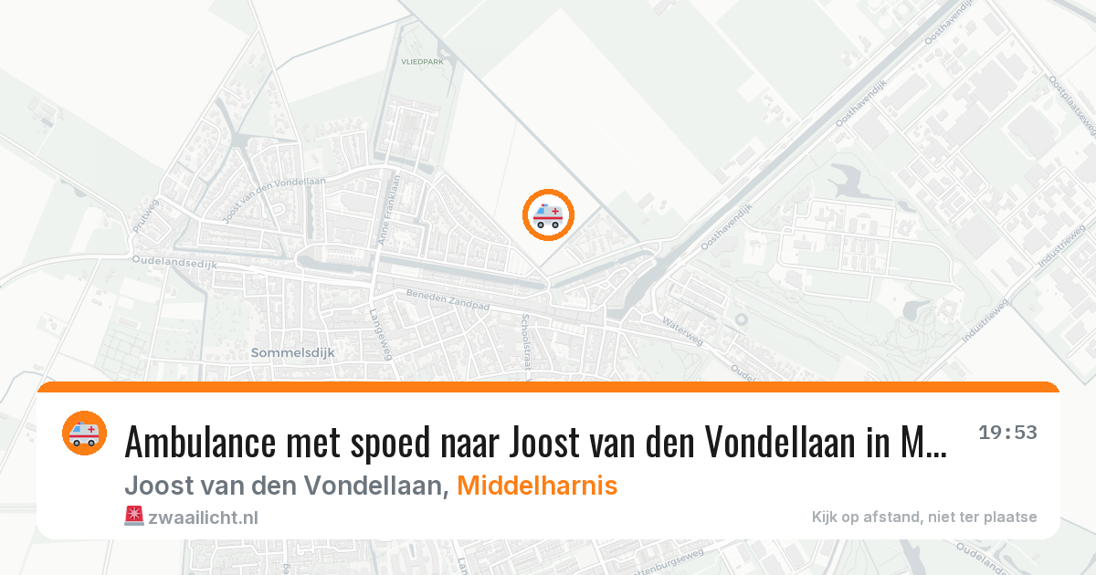 Ambulance met spoed naar Joost van den Vondellaan in Middelharnis — 13 jun 2026