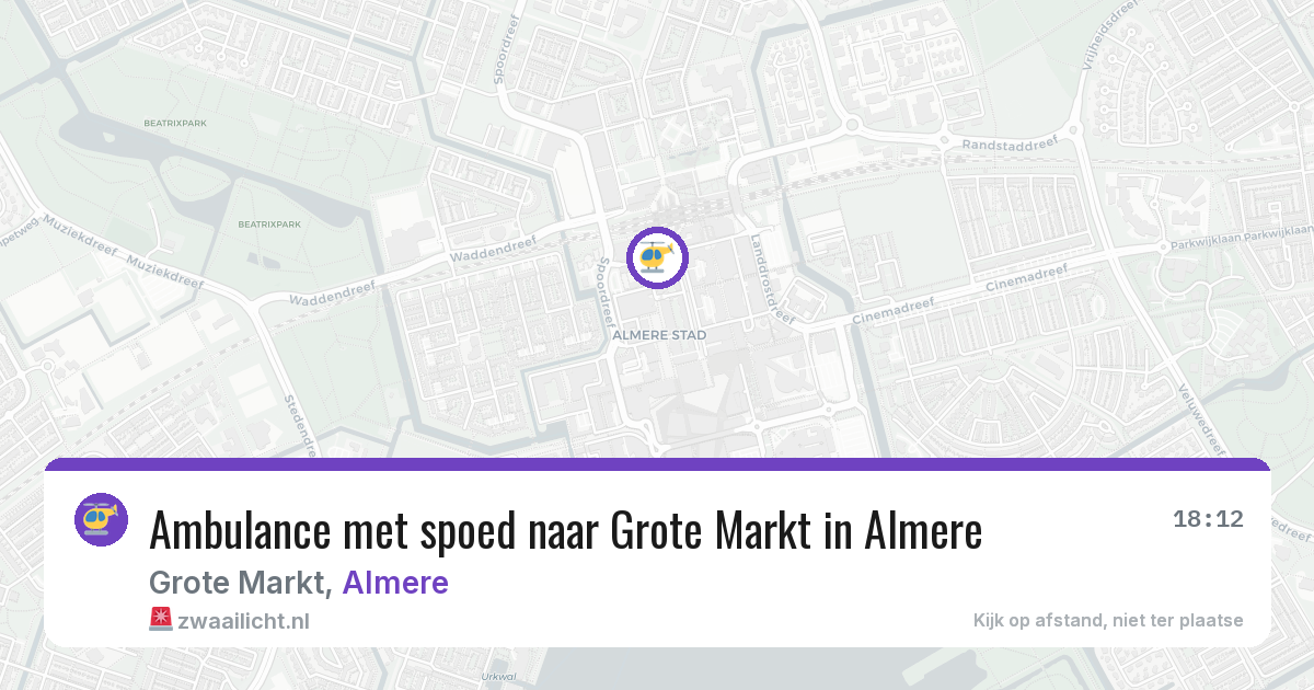 Ambulance met spoed naar Grote Markt in Almere — 13 aug 2026