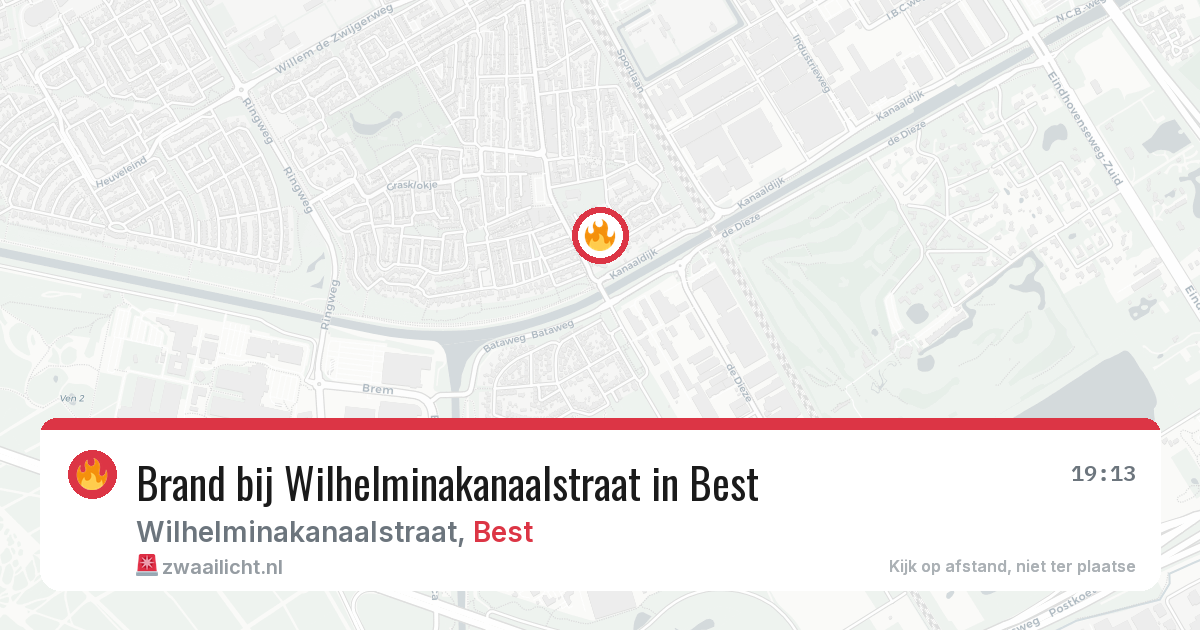 Brand bij Wilhelminakanaalstraat in Best — 8 jun 2026
