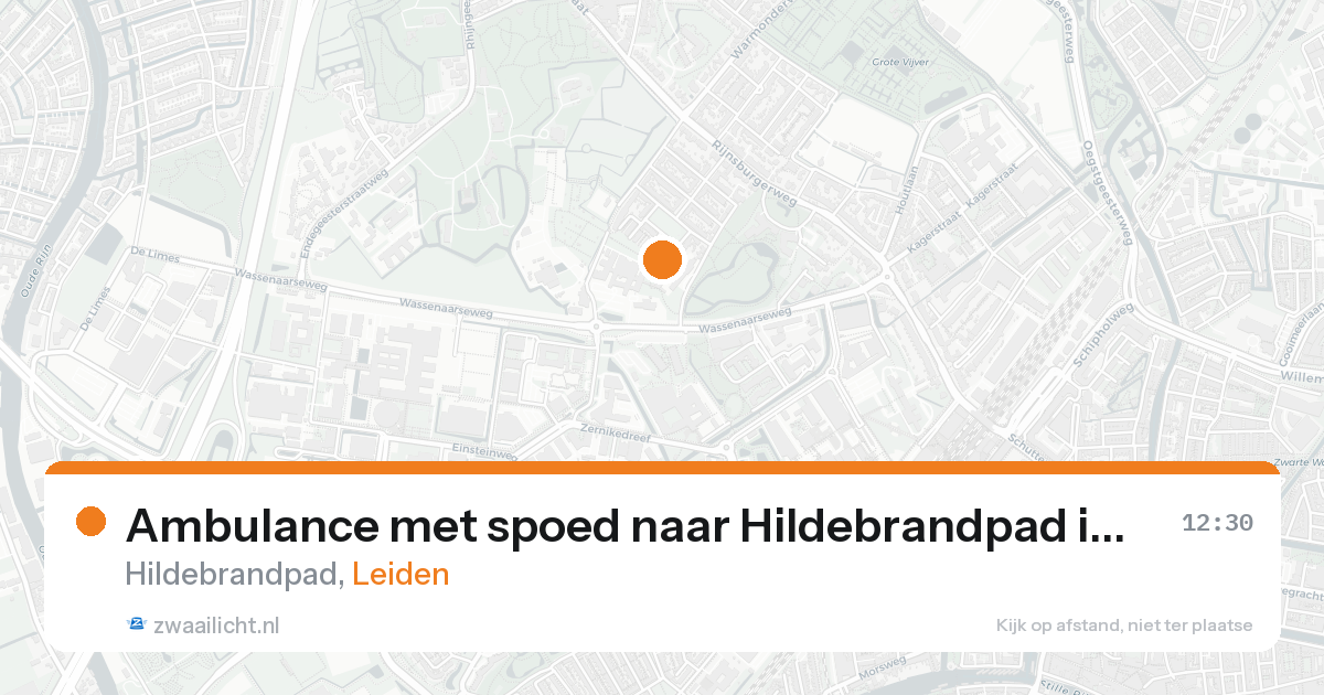 Ambulance met spoed naar Hildebrandpad in Leiden — 16 aug 2026