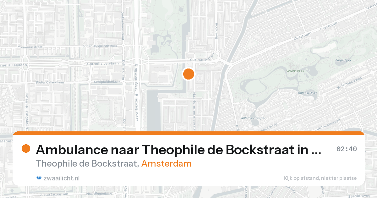 Ambulance naar Theophile de Bockstraat in Amsterdam — 16 aug 2026