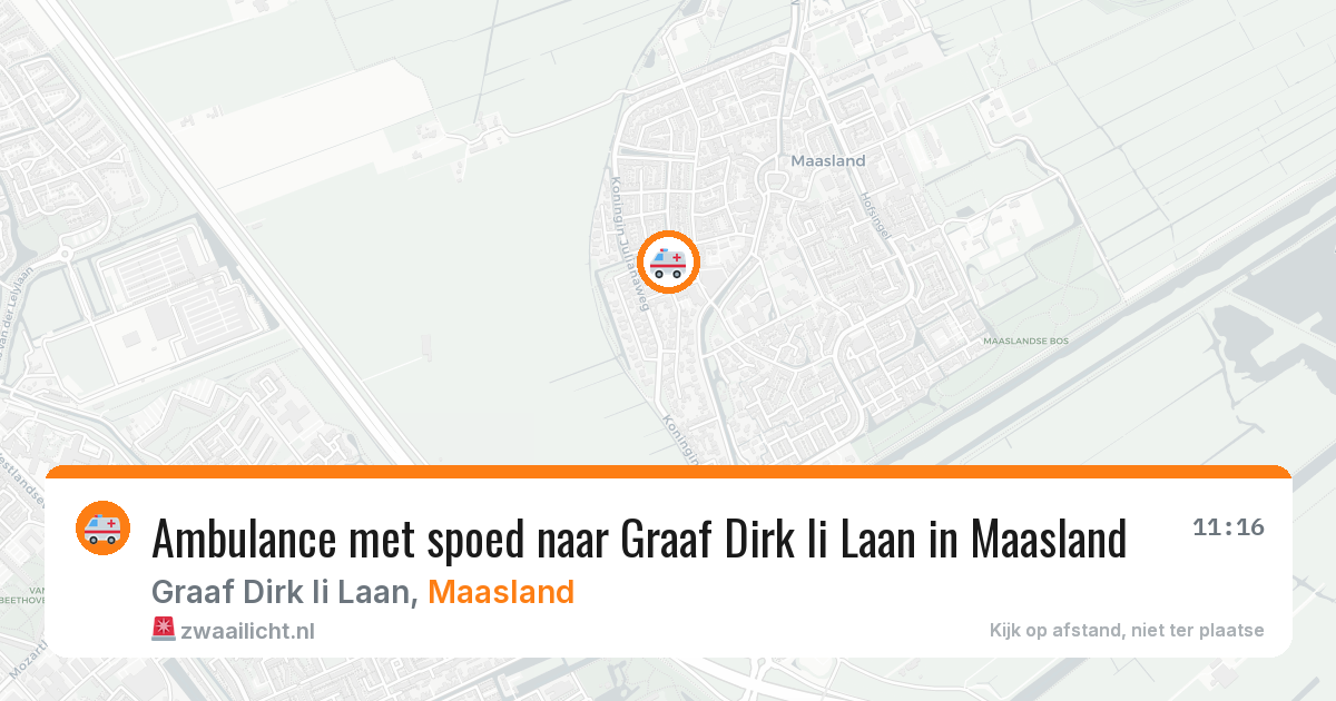 Ambulance met spoed naar Graaf Dirk Ii Laan in Maasland — 15 mei 2026