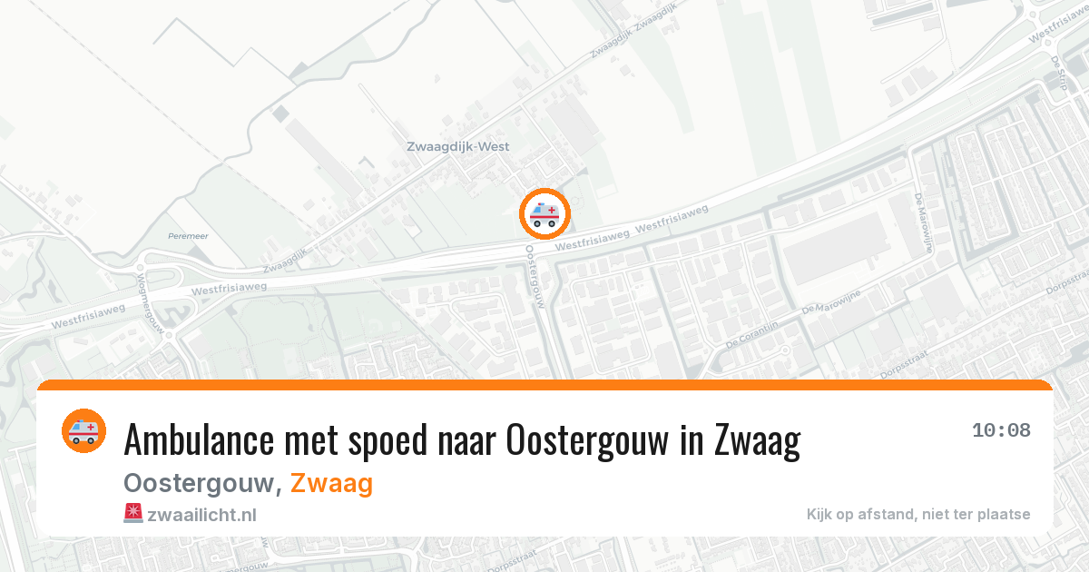 Ambulance met spoed naar Oostergouw in Zwaag — 20 apr 2026