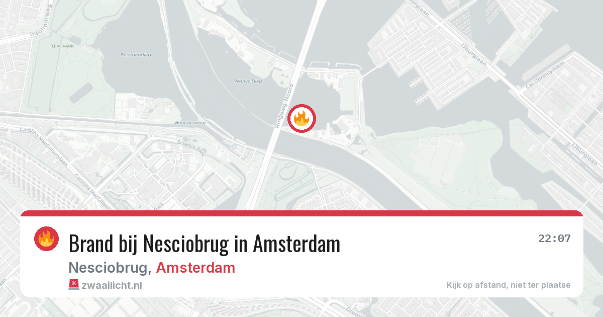 Brand bij Nesciobrug in Amsterdam — 29 jun 2026