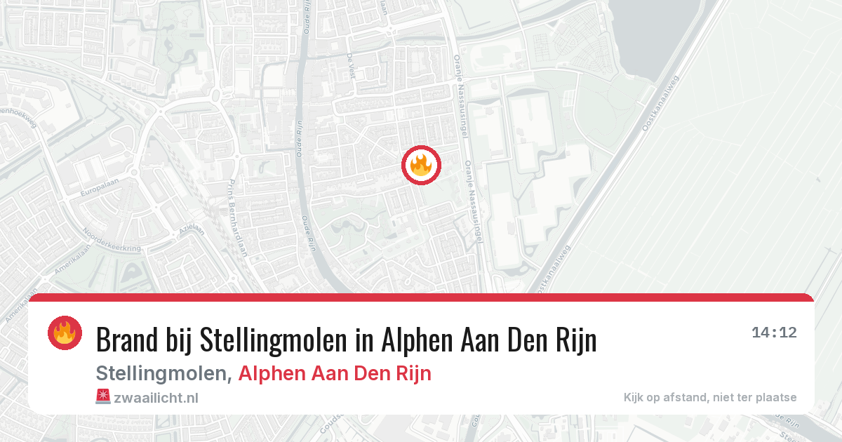 Brand bij Stellingmolen in Alphen Aan Den Rijn — 25 mei 2026