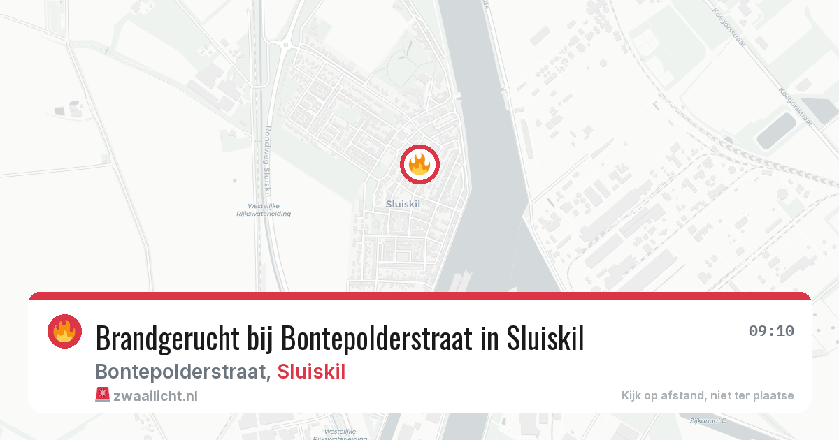 Brandgerucht bij Bontepolderstraat in Sluiskil — 1 jun 2026