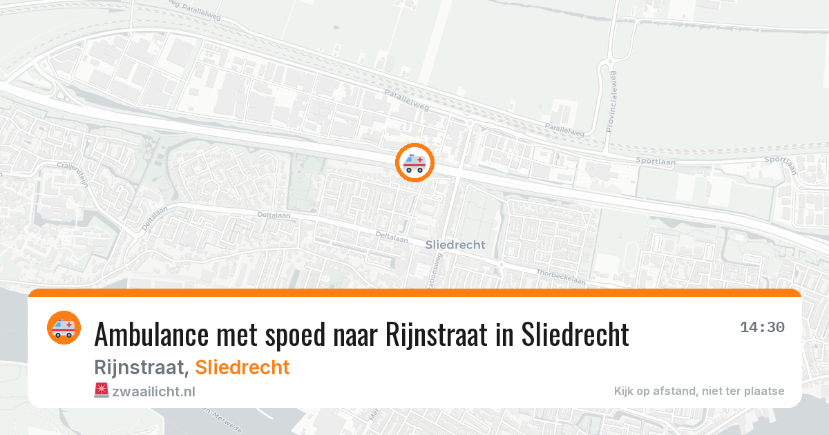 Ambulance met spoed naar Rijnstraat in Sliedrecht — 17 jul 2026