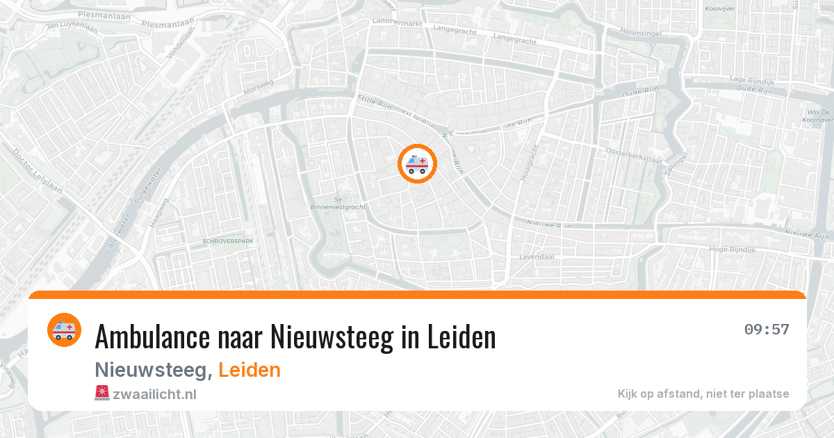 Ambulance naar Nieuwsteeg in Leiden — 3 aug 2026