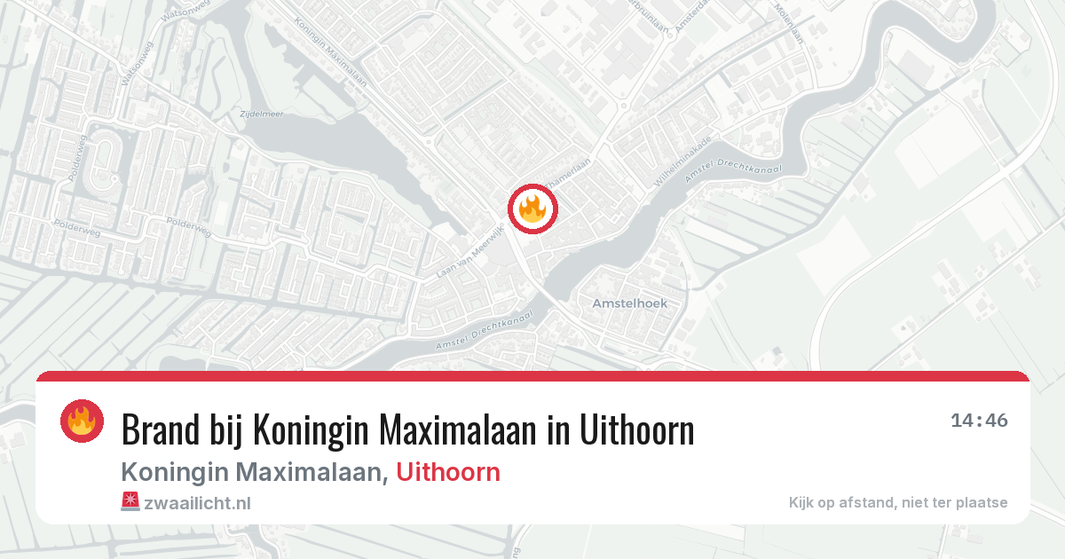 Brand bij Koningin Maximalaan in Uithoorn — 17 jun 2026